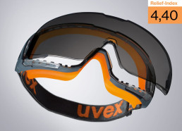 工效学与beschlagfreie uvex u-sonic Vollsicht-Schutzbrille mit浮雕指数4,40