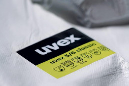 uvex 5/6经典Aufkleber auf chemkalien - schutzanzug